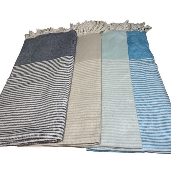 Striped Multi-Color Turkish Towels - Picture 4 of 8